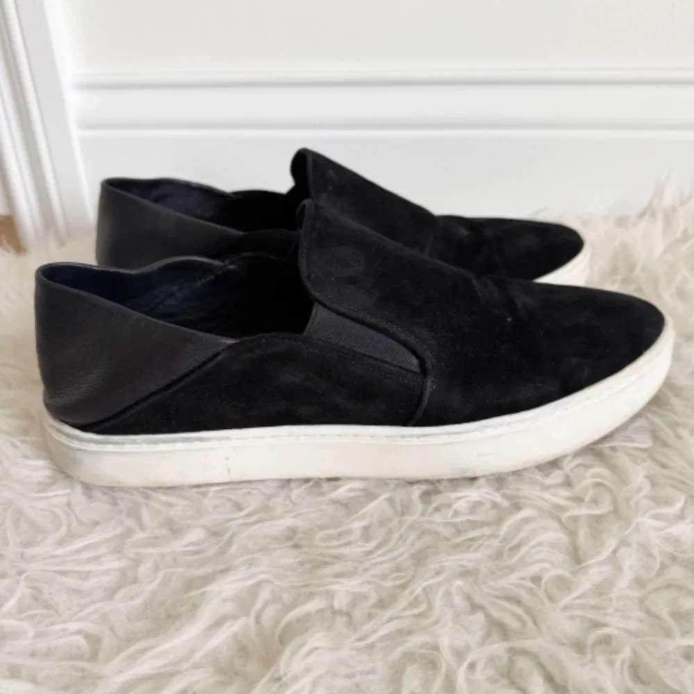 Vince Garvey Black Suede Slip On Sneakers | Size 9.5